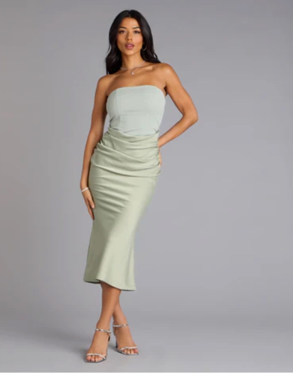 Windsor Forever Icon Strapless Satin Midi Dress